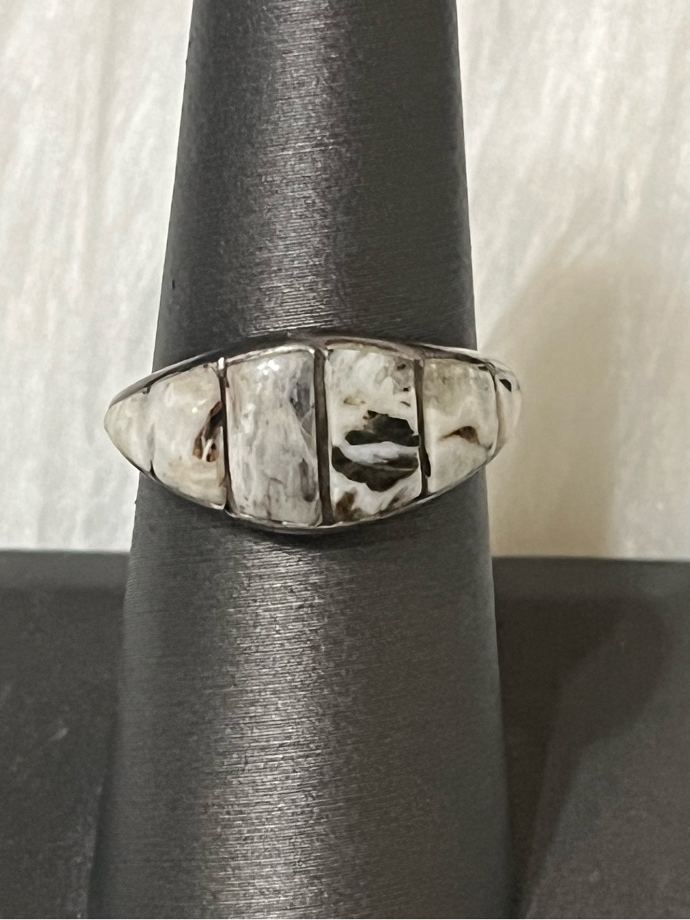 Sterling Native American Buffalo Stone Ring